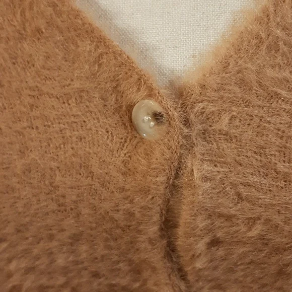 🥀NWT/NWOT Promesa Brown Fuzzy Collared Cardigan (S)🥀 - Picture 2 of 8